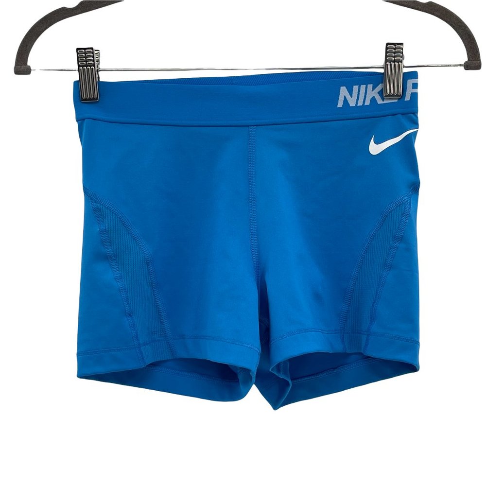 Nike Pro Sky Blue Mesh Panel Running Bike Small Athletic Running Shorts